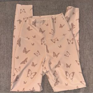 Beach Riot Sport butterfly ribbed tan leggings, size XS